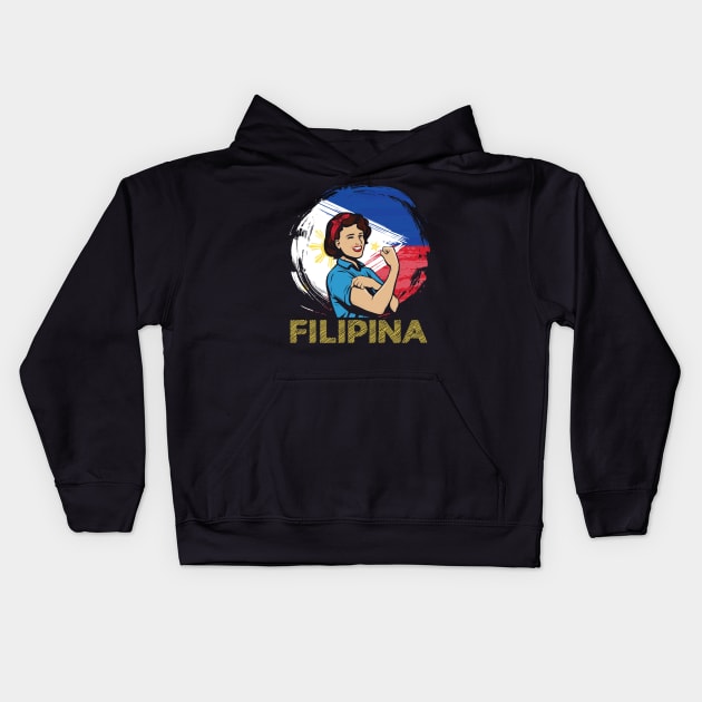 Filipina Philippines Flag Filipino Pinoy Pinay Gifts Kids Hoodie by aneisha